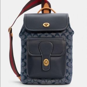 Coach Heritage Backpack Crossbody Bag In Signature Chambray Blue